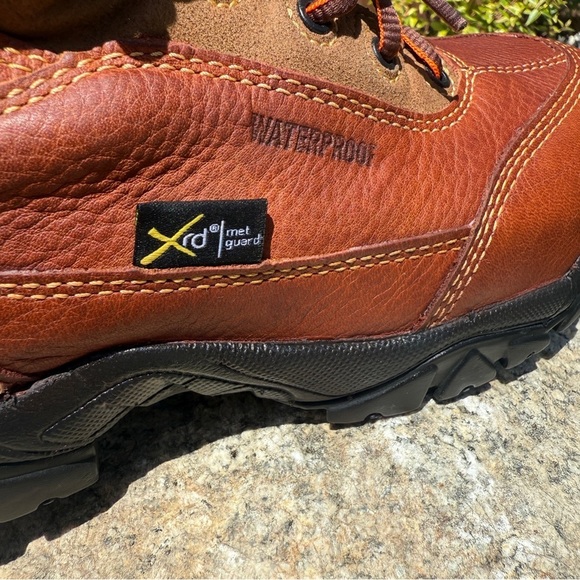 Hytest Men's 6" Waterproof Leather Composite Toe Work Boots Brown 8.5 Heavy Duty - Picture 7 of 10